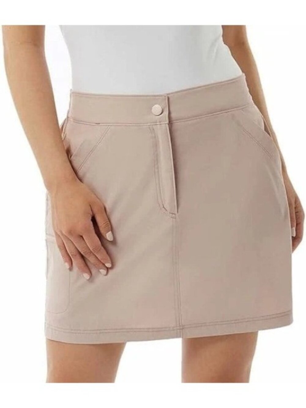 NWT 32 Degrees Cool Women's XL Beige Skorts Pockets Lightweight Casual B0877
